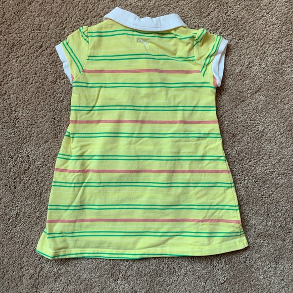 🎉 PUMA Baby Girl Yellow Stripe Polo Dress, size 18m - Picture 4 of 4